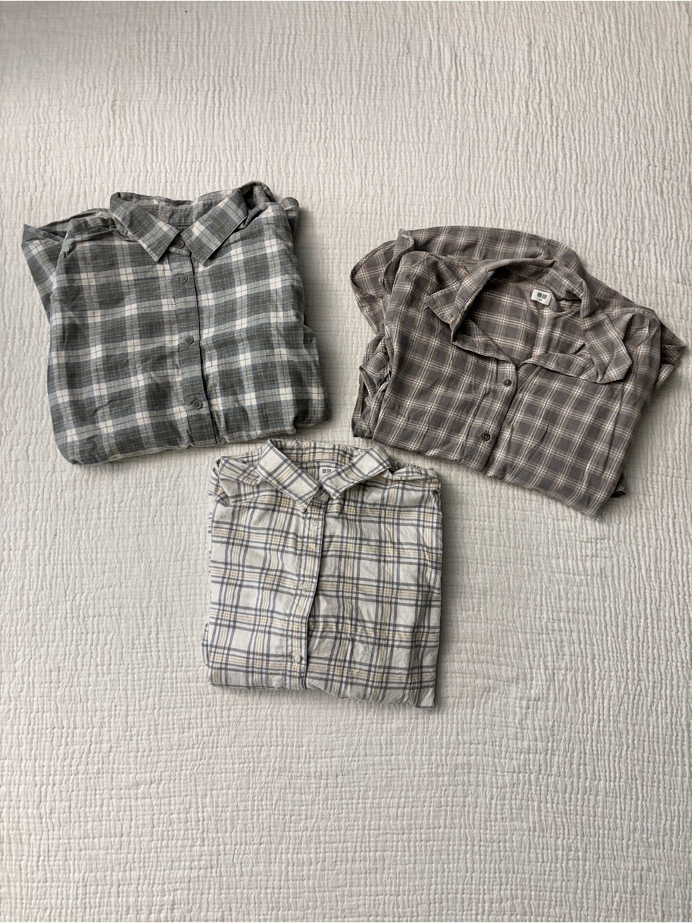 uniqlo cotton flannel button up shirt bundle